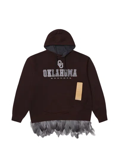 4sdesigns Feather Trim Hoodie In Black