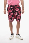 4SDESIGNS FLORAL-MOTIF TWO-TONE SHORTS