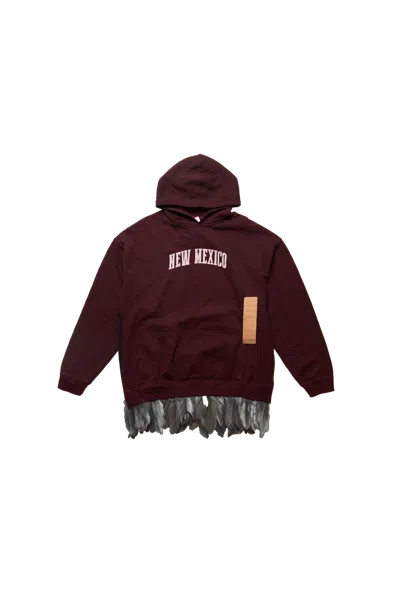 4sdesigns New Mexico Feather Trim Hoody Burgundy