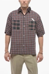 4SDESIGNS PLAID CHECKED SHIRT WITH SILK DOUBLE BREAST POCKETS