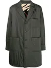 4sdesigns Patch-pockets Single-breasted Coat In Green