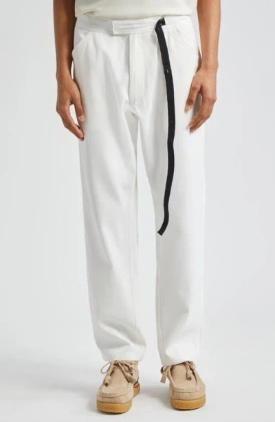 4sdesigns Steve Drawstring Waist Trousers In Off White