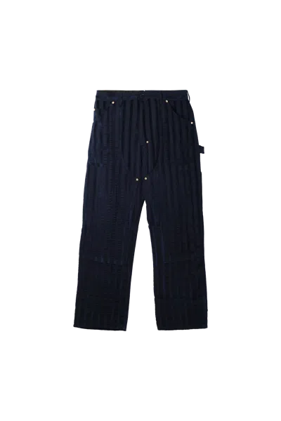 4sdesigns Striped Utility Trousers In Black