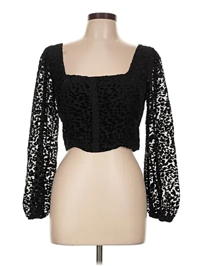 Pre-owned 4si3nna 3/4 Sleeve Blouse In Black