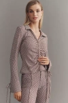 4si3nna Knit Buttondown Top In Pink