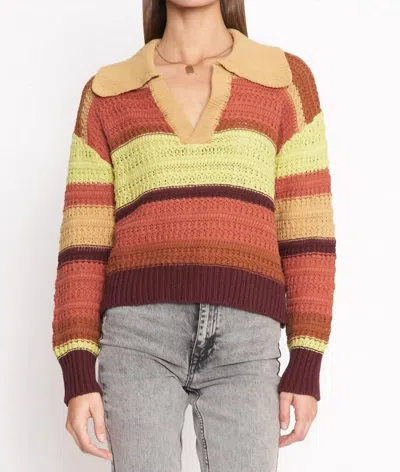 4si3nna Ryder Autumn Striped Sweater In Multi Color In Pink