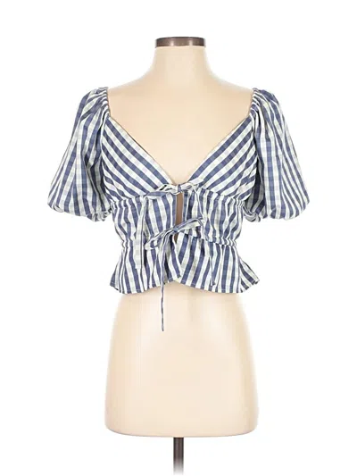 Pre-owned 4si3nna Short Sleeve Blouse In Blue