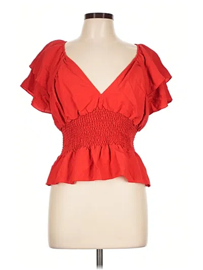 Pre-owned 4si3nna Short Sleeve Blouse In Red