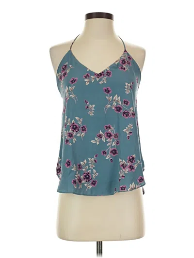 Pre-owned 4si3nna Sleeveless Top Teal Halter Neckline Tops