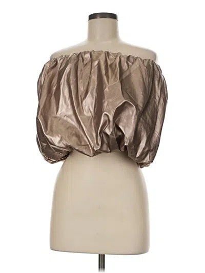 4si3nna Tube Top Brown Strapless Neckline Tops