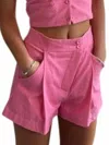 4si3nna Women's High Rise Short In Pink In Pink