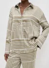 4th & Reckless Amira Satin Shirt In Sage In Brown
