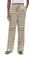 4th & Reckless Womens Sage Print Amira Geometric-print Straight-leg Woven Trousers In Sage Print