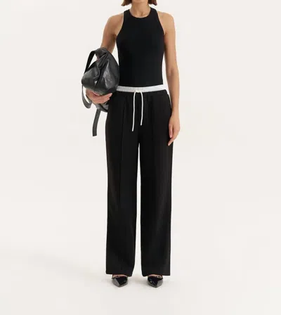 4th & Reckless Bianca Waistband Straight Leg Trouser In Black Contrast