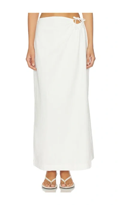 4th & Reckless Brody Linen Blend Skirt In White