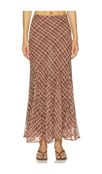 4th & Reckless Carlotta Skirt In Brown