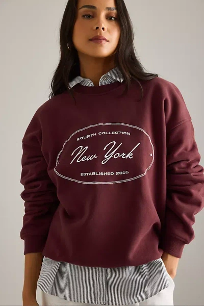 4th & Reckless Chai Oversized Sweatshirt In Burgundy