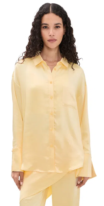 4th & Reckless Corbie Button Down Shirt Lemon In Yellow