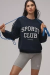 4th & Reckless Womens Ellie Logo-embroidered Cotton Sweatshirt Navy In Blue