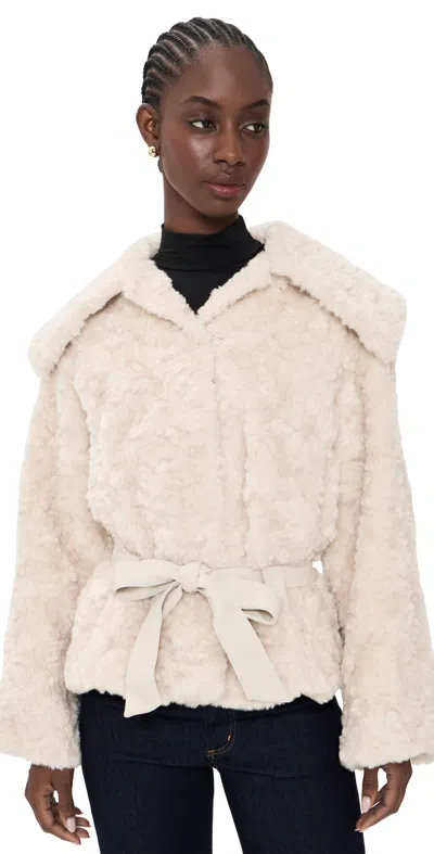 4th & Reckless Etienne Faux Fur Jacket Cream In Neutral