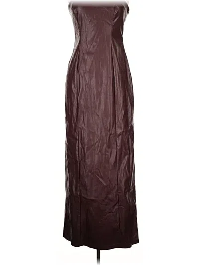 Pre-owned 4th & Reckless Faux Leather Skirt In Brown