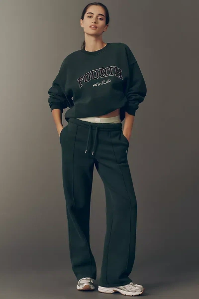 4th & Reckless Drawstring Waist Side Stripe Wide Leg Sweatpants In Green