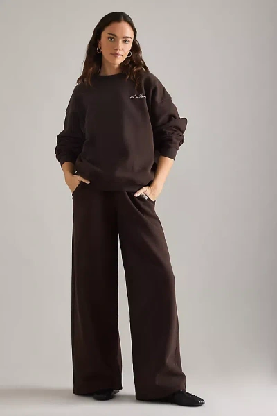 4th & Reckless Fillipa Wide-leg Joggers In Brown