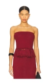 4th & Reckless Gabby Knitted Bandeau Top In Burgundy