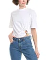 4th & Reckless Beaded Ring Detail Cropped T-shirt In White