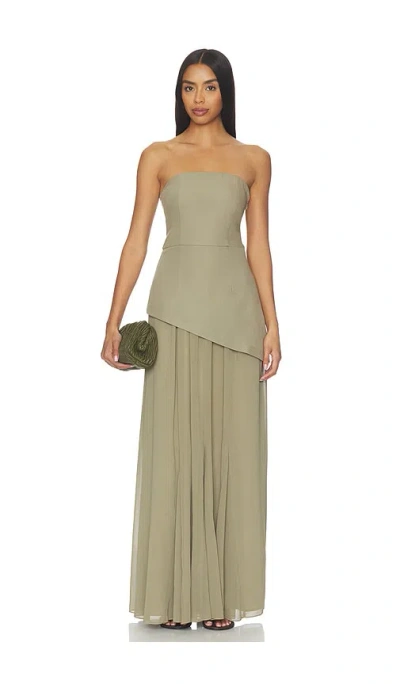 4th & Reckless Kathryn Strapless Dress In Brown