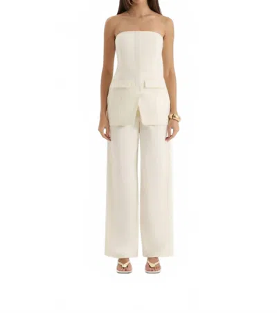 4th & Reckless Kellie Split Front Top In Buttercream In White