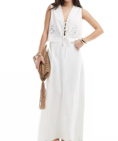 4th & Reckless Kennedy Maxi Skirt In Off White/black In Multi