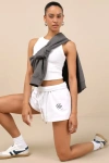 4th & Reckless Leone Brand-embroidered Cotton-jersey Shorts In White