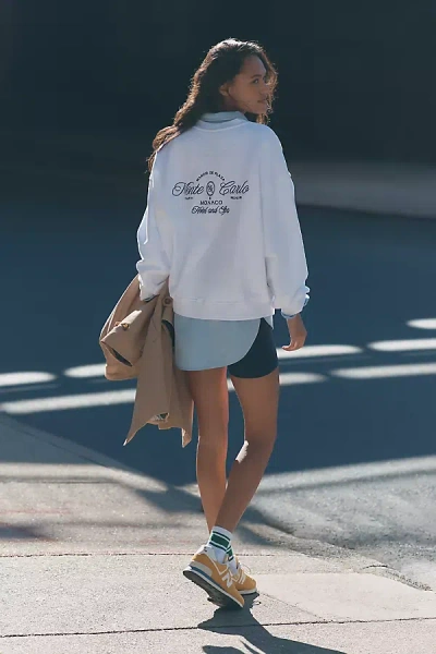 4th & Reckless Leone Monte Carlo Embroidered Oversized Sweatshirt In White