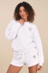 4th & Reckless Leone White Monte Carlo Embroidered Pullover Sweater In White