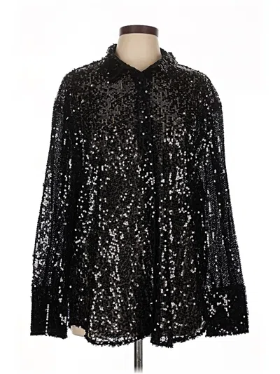 Pre-owned 4th & Reckless Long Sleeve Blouse In Black