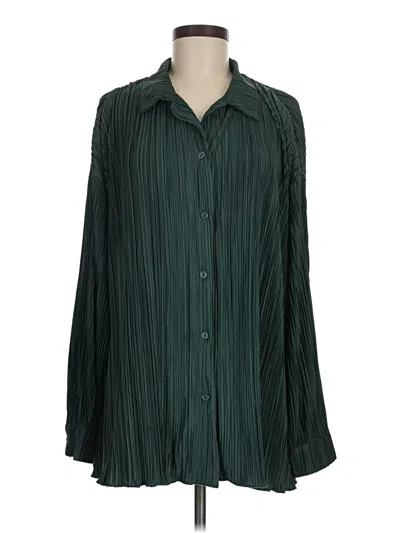 Pre-owned 4th & Reckless Long Sleeve Blouse In Green
