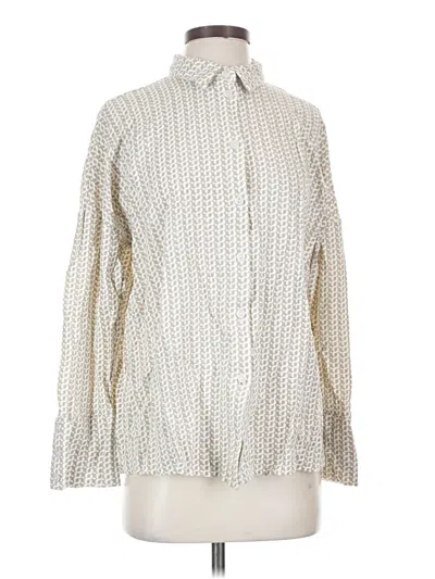 Pre-owned 4th & Reckless Long Sleeve Blouse In White