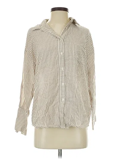Pre-owned 4th & Reckless Long Sleeve Blouse In White