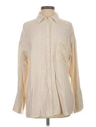 Pre-owned 4th & Reckless Long Sleeve Button Down Shirt In Ivory