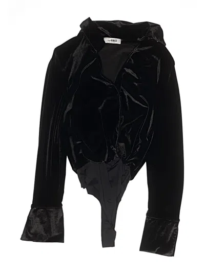 Pre-owned 4th & Reckless Long Sleeve Top Black Cowl Neck Tops