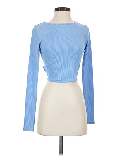 Pre-owned 4th & Reckless Long Sleeve Top Blue Boatneck Tops