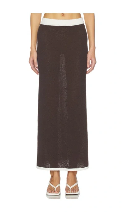 4th & Reckless Morganna Knitted Skirt In Brown