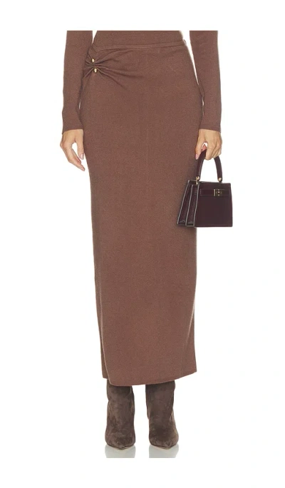 4th & Reckless Oceane Knitted Skirt In Chocolate