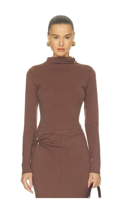 4th & Reckless Oceane Knitted Top In Chocolate