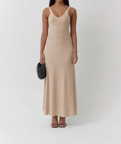 4th & Reckless Palmer Knit Skirt In Beige