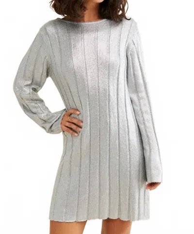 4th & Reckless Paloma Knit Dress In Light Gray