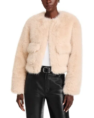 4th & Reckless Reysha Faux Fur Jacket In Beige