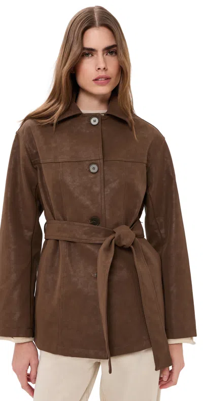 4th & Reckless Rowena Faux Leather Jacket Brown