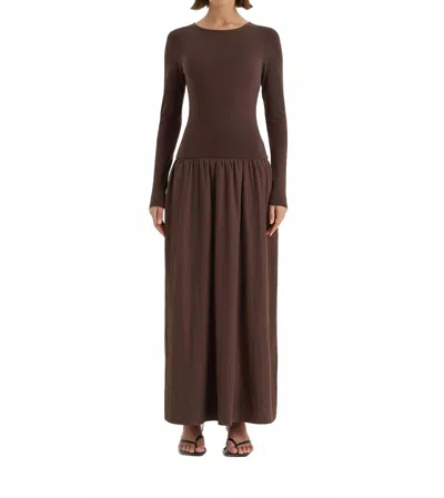 4th & Reckless Rowsie Maxi Dress In Brown